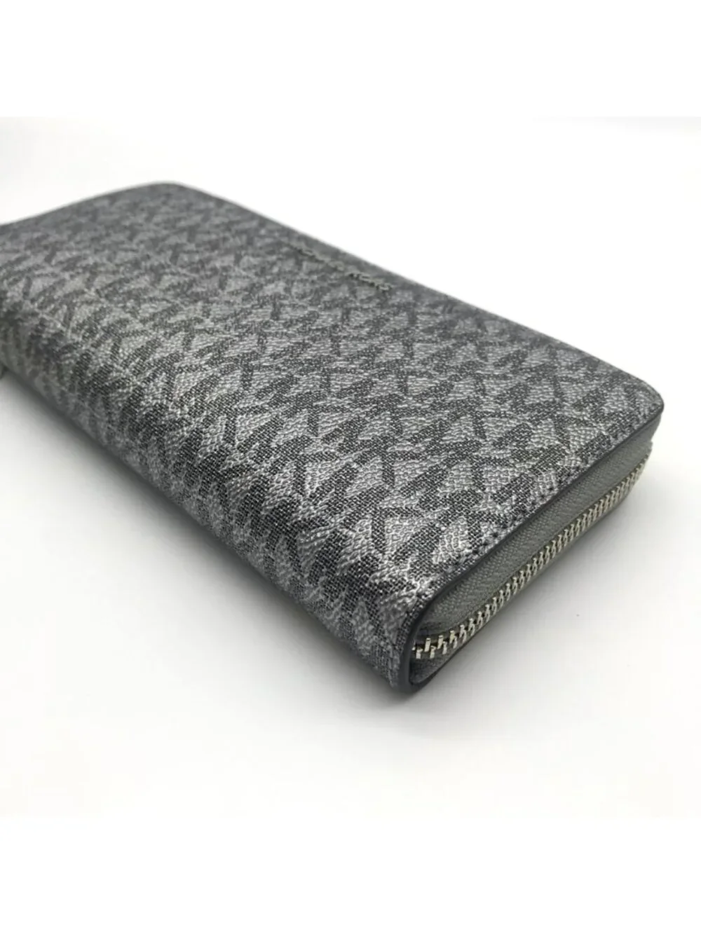 Michael Kors Dark Silver Monogram Jet Set Wristlet